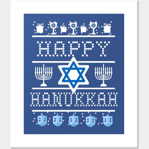 Ugly Holiday Sweater for Hanukkah Wall Art by Scarebaby